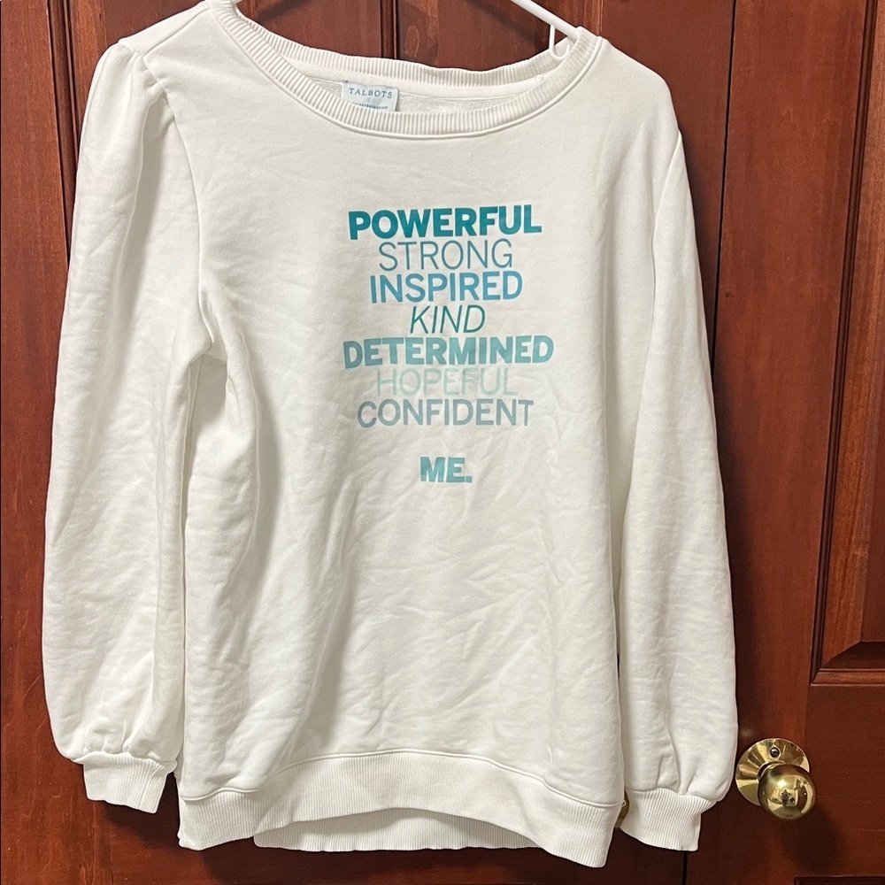 Talbots Cream Motivational Women's Sweater